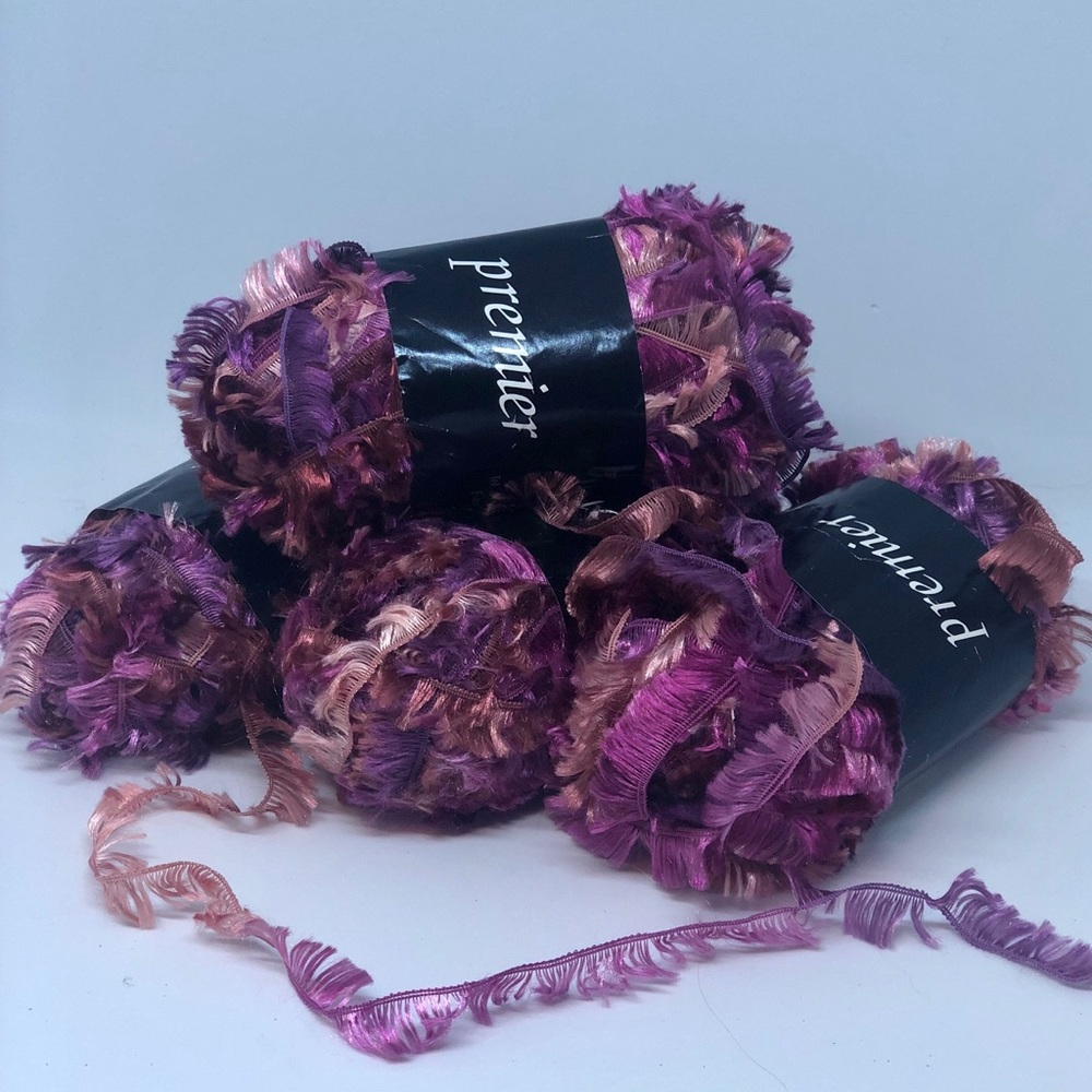 Decorative Fancy Pink Lace Fringe Polyester Yarn